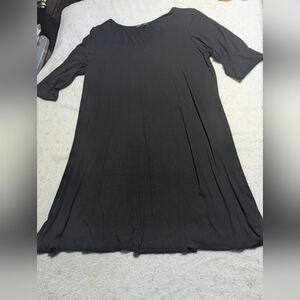 Eileen Fisher Black Stretch Jersey Tunic Dress XL
